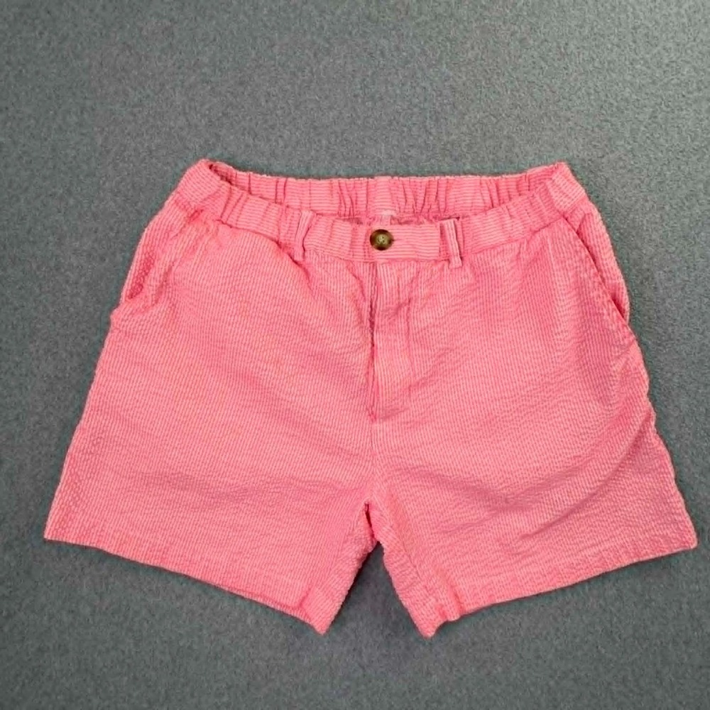Chubbies Shorts Men's Size Medium Seersucker Pink Stretch Waistband 5" Coastal